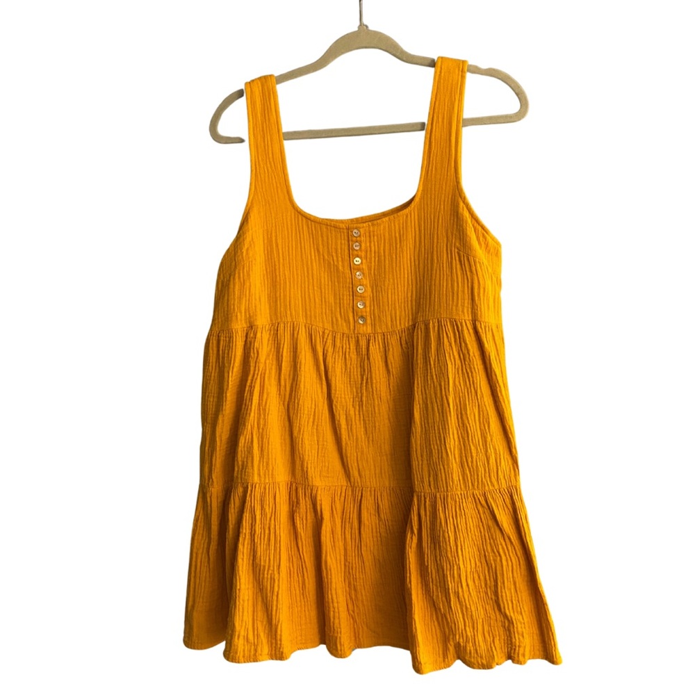 Urban Outfitters Yellow Gauze Mini Dress Size Medium
